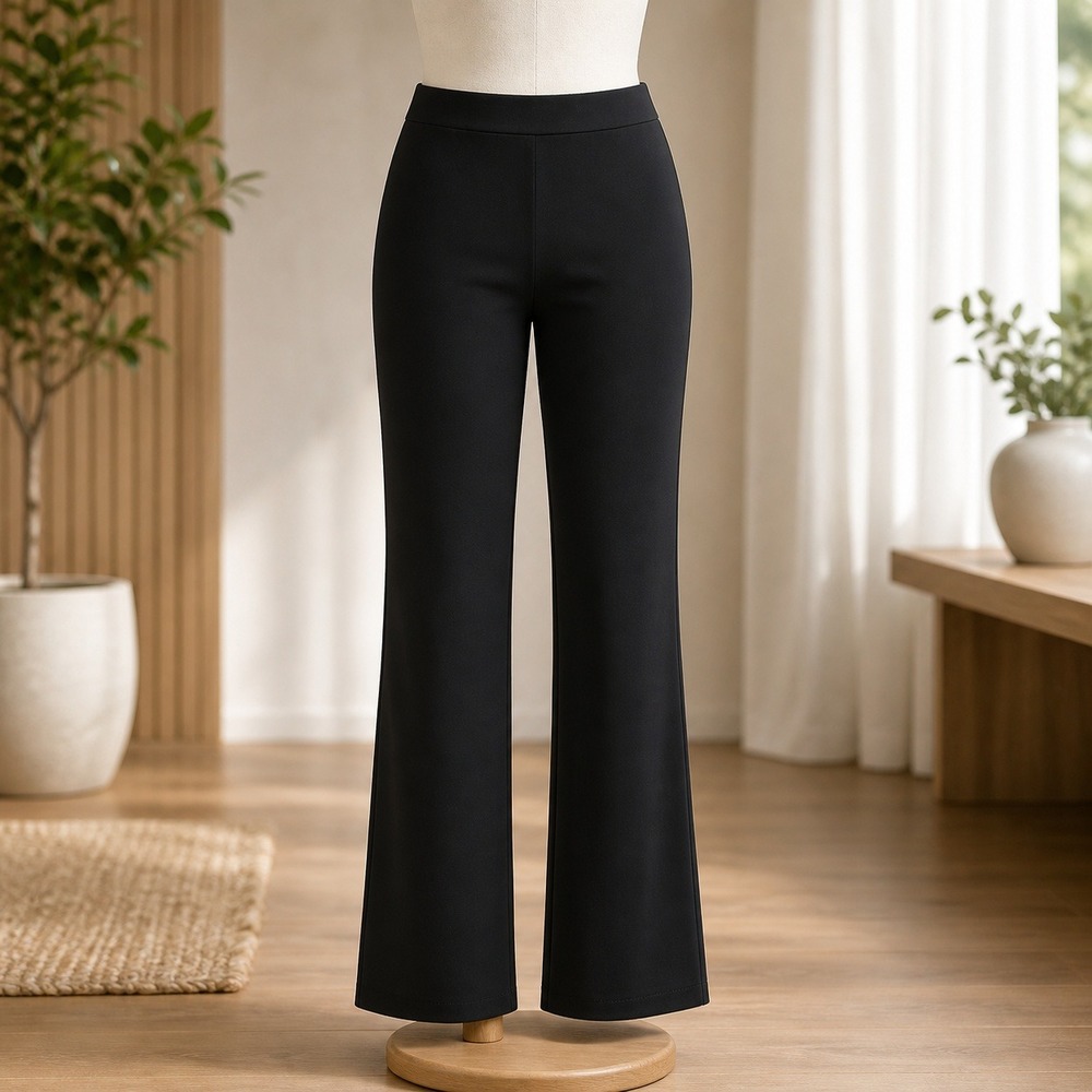 Susan Graver Black Liquid Knit Pull On Cropped Pants Plus Size 3XP Petite